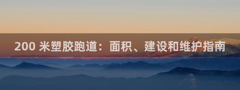 尊龙凯时人生就是博中国官网：200 米塑胶跑道：面积、建设和维护指南